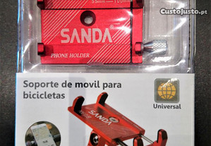 Suporte alumínio universal telemóvel smartphone bicicleta mota Vermelho