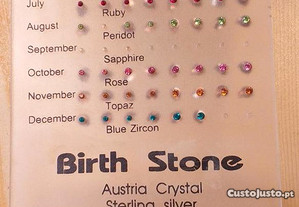 56 piercings nariz Birth Stone - novos - portes incluidos