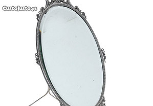 Espelho de mesa oval prata portuguesa