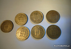 7 moedas de 10 escudos vários anos