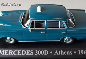 * Miniatura 1:43 Táxi Mercedes-Benz 200D (1965) | Cidade Atenas | 1ª Série