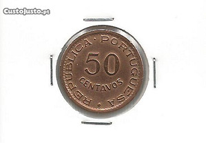 Espadim - Moeda de 50 Centavos de 1954 - Angola