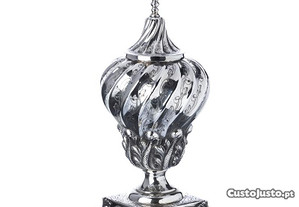 Urna antiga com tampa em prata portuguesa