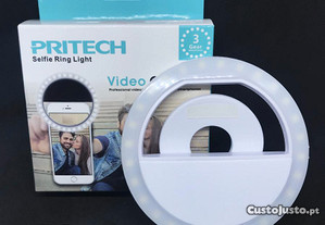 Selfie Ring Light para telemóvel c/3 níveis de luz