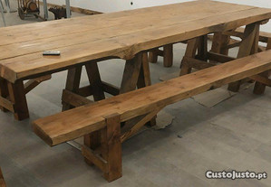 Mesa em madeira maciça com 2.60x1.20
