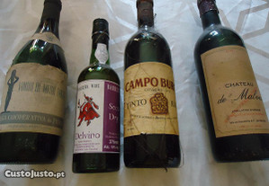 Garrafas de vinho antigas 1979 -1971