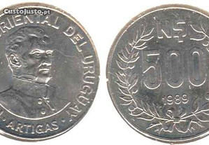 Uruguai - 500 Nuevos Pesos 1989 - soberba