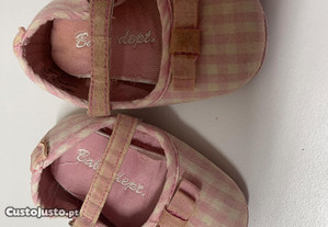 Sapatos de menina bebé sola flexível rosa xadrez