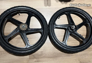 conjunto jantes de pneus bicicleta BMX - roda 20