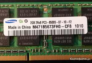 Memória Samsung 2GB ddr3 PC3-8500 SODIMM
