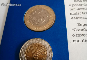 2 moedas comemorativas, 200,e100 escudos