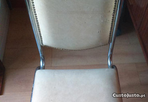 Retro Vintage Antiga Cadeira Ferro Tubular Cromado