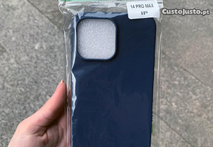 Capa de silicone azul para iPhone 14 Pro Max