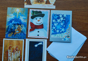 Cartões de Boas Festas (de face dupla) e Envelopes