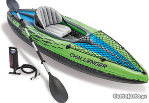 Kayak Insuflável Intex Challenger K1 com 1 remo 274 x 76 x 33cm (NOVO)