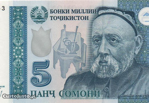 Tajiquistão - Nota de 5 Somoni 2000 - nova