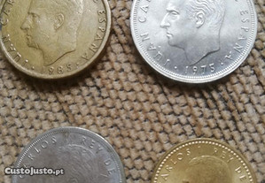 Coleco de 4 moedas Juan Carlos I de Espanha