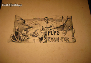 Antigo desenho tinta china publicidade poster PUPO