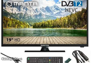 Tv LED 19", 22" ou 24" 12V TDT HDMI , USB, VGA p/ Autocaravana