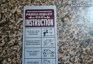 Placa de instruções panda 4x4 sisley