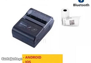 Impressora Térmica Recibos 58mm Portátil C/ Bluetooth QR Code