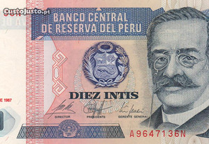 Perú - Nota de 10 Intis 1987 - nova