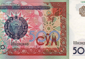 Uzbequistão - Nota de 500 Sum 1999 - nova