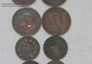 Oito moedas de Reis D. Carlos e D. Luiz
