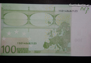 Defeito Fantástico em Nota de 100 euro (NOVA)