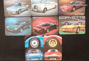 Série de 8 calendários de automóveis edição 1985