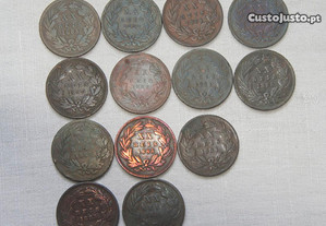 13 moedas bronze XX reis D Luiz l