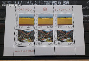 Bloco selos Portugal 1977 Europa 20