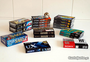 Cassetes Sony, TDK, JVC, BASF /Bases para colunas / colunas rotel e worten