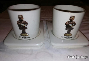2 Taças café réplica Bordalo Pinheiro -O Policia