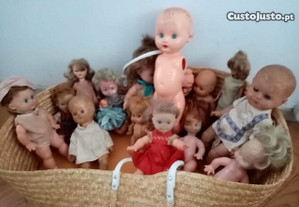 bonecas antigas: mais de 15, com 60 a 90 anos, para restauro