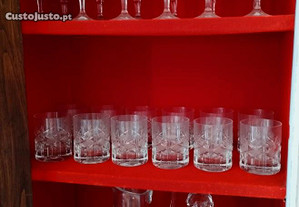 Serviço copos cristal 64 peças Bohemia