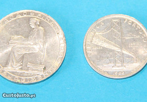 2 Moedas 20$00 Escudos 1953/1966 - Prata