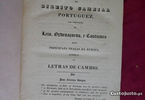 Instituiçoens de Direito Cambial Portuguêz, José Ferreira Borges 1825.