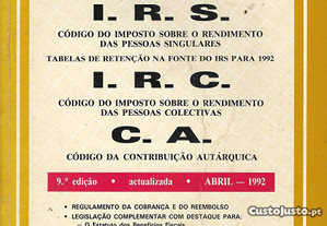 Códigos de IRS  IRC  CA - 9ª Edição - 1992