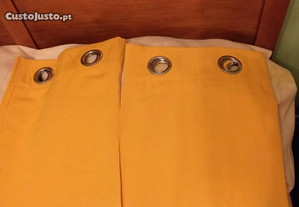 cortinados amarelos para sala ou quarto