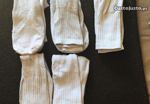 5 pares de meias brancas desporto