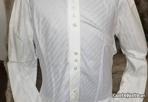 Camisa clássica branca com riscado Tam.36 Sacoor - excelente estado