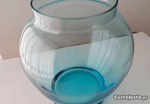 Jarra redonda em vidro azul petróleo