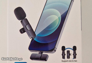 Microfone Lapela Sem Fios Iphone/Android - NOVO