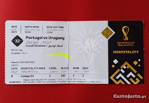Bilhete Portugal Uruguai Mundial futebol Qatar 2022