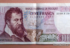 nota 100 francos banco nacional belgica