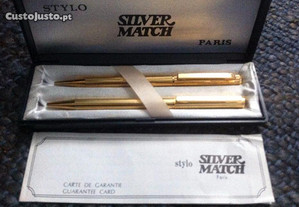 Conjunto de caneta e lápis da Silver Match