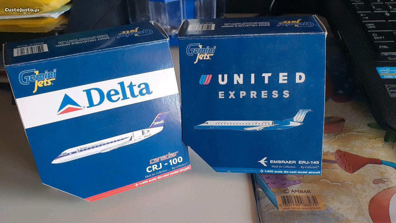 Delta United modelo avião 1/400 1:400 geminijets