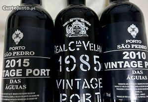 Tres garrafas Vinho porto vintage 1985 etc..