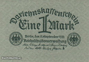 Alemanha(Rep. Weimar) - Nota de 1 Mark 1922 - nova